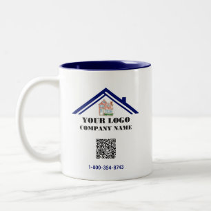 QR-Code für Ihr Unternehmen Telefon Zweifarbige Tasse