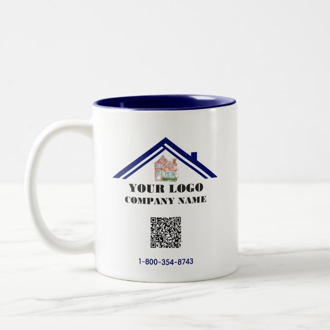 QR-Code für Ihr Unternehmen Telefon Zweifarbige Tasse (Links)