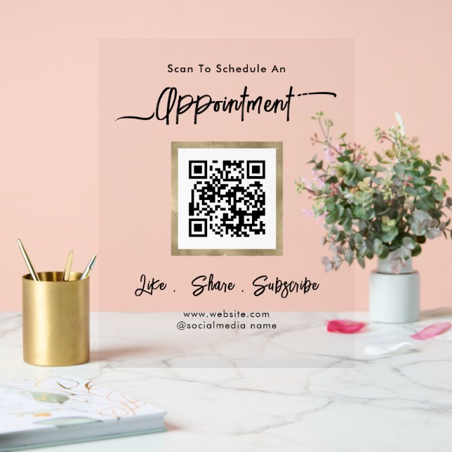 QR-Code für kleine Unternehmen löschen Acrylschild (Hochzeit)