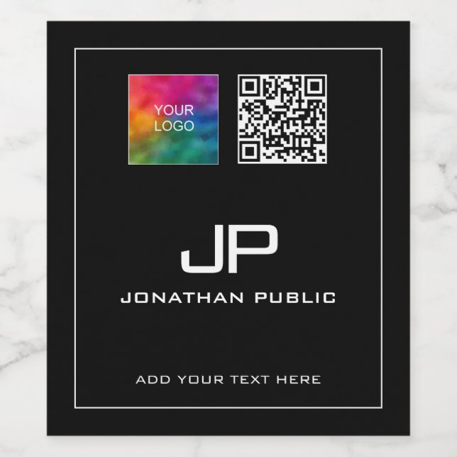 QR-Code für kundenspezifisches Business-Logo Weinetikett (Einzelnes Label)