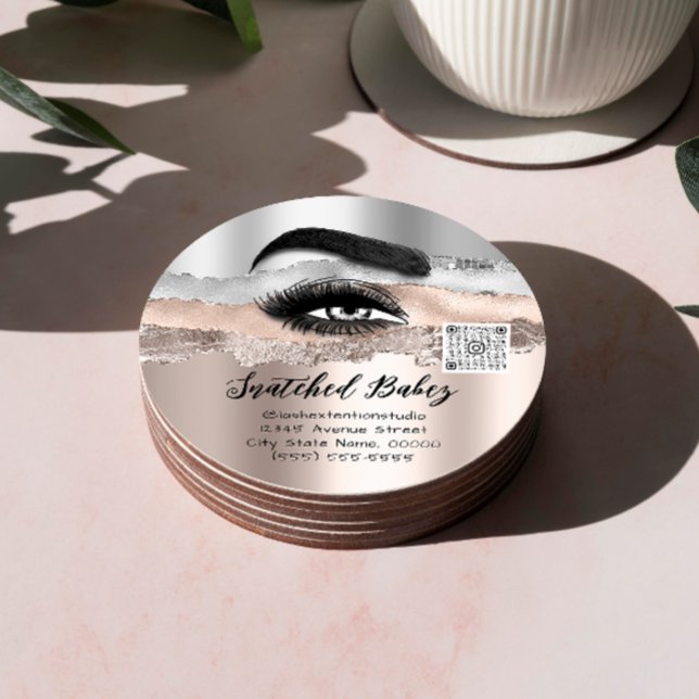 QR-Code für Lashes Cosmetics Runder Aufkleber (Von Creator hochgeladen)