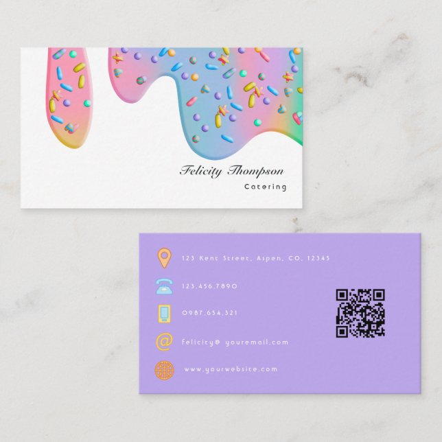 QR-Code für Lebensmittel Catering Visitenkarte (Vorne/Hinten)