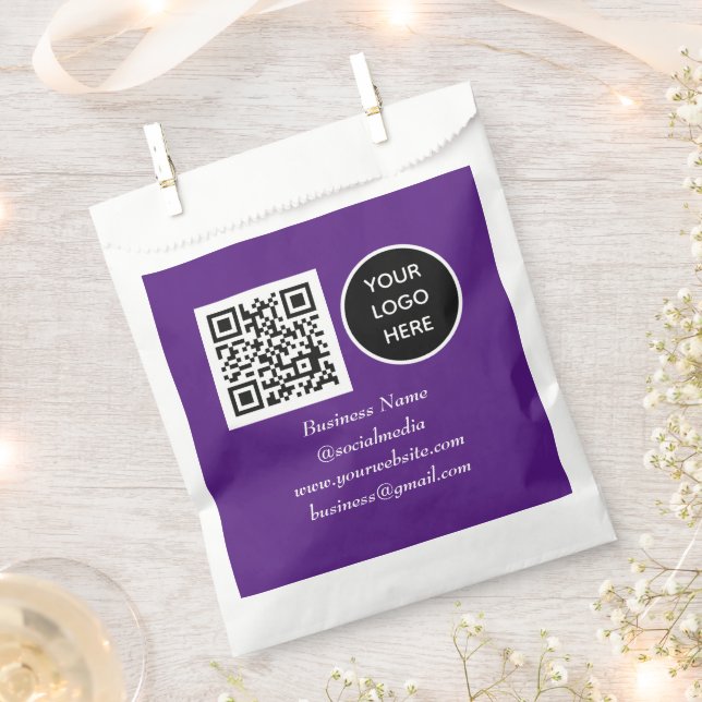QR-Code für Lila Business-Logo Geschenktütchen (Ausgeschnitten)