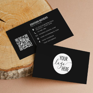 QR-Code für Minimalistische Berufliche Schwarze Un Visitenkarte