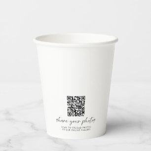 QR-Code für Minimalistische Hochzeiten Teilen Sie Pappbecher