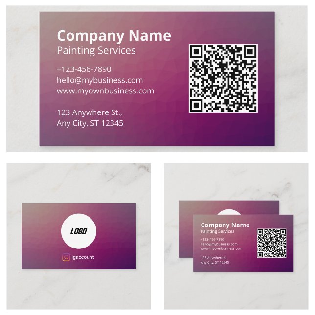 QR-Code für Minimalistische Lila Maler Visitenkarte (Minimalist Purple Painter QR Code Business Cards
)