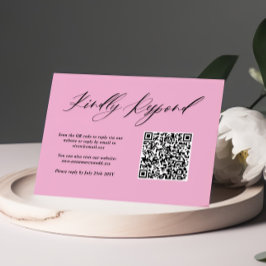 QR-Code für Minimalistische Lila Rosa Hochzeit RSVP Karte