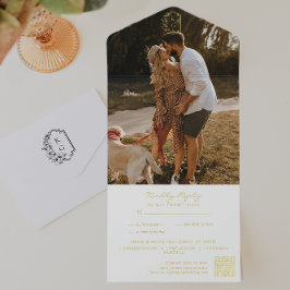 QR-Code für Minimalistische Monogram-Hochzeit-Foto All-in-One-Einladung
