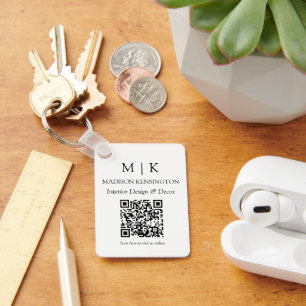 QR-Code für Minimalistische Monogramme oder Logos Schlüsselanhänger
