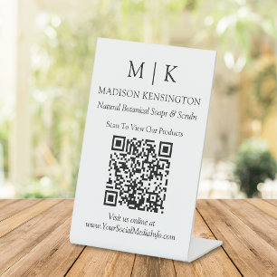 QR-Code für Minimalistische Monogramme oder Logos  Sockelschild