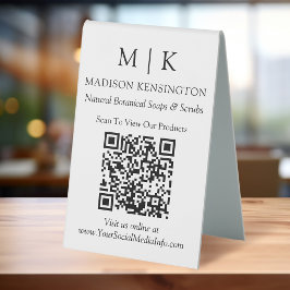 QR-Code für Minimalistische Monogramme oder Logos  Tischaufsteller