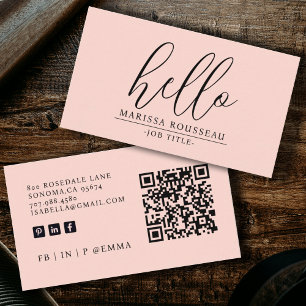QR-Code für Minimalistische Rosa Visitenkarte