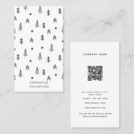 QR-Code für Minimalistischen Schwarz-weißen Winter Visitenkarte