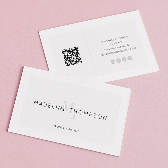 QR-Code für Minimalistisches hellgraues Monogramm Visitenkarte (Von Creator hochgeladen)