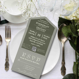 QR-Code für Minimalistisches Olivenöl All In One Einladung