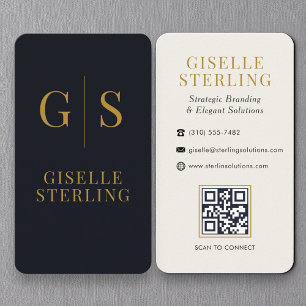 QR-Code für Minimalistisches Schwarzes Gold Visitenkarte