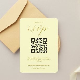 QR-Code für moderne Colorblock-Hochzeiten   Butter RSVP Karte