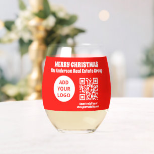 QR-Code für moderne Editierbare Geschäftslogos Wei Weinglas Ohne Stiel