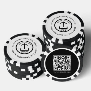 QR-Code für moderne Geschäftslogos Schwarz-weiß Pokerchips