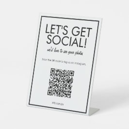 QR-Code für moderne, grundlegende White Social Med Sockelschild