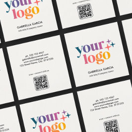 QR-Code für moderne Logos - Grundlegende Visitenka Quadratische Visitenkarte