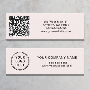 QR-Code für moderne Logos Rosa Mini Visitenkarte