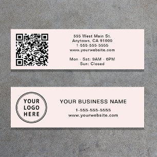 QR-Code für moderne Logos Rosa Mini Visitenkarte