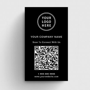 QR-Code für moderne Logos schwarz Visitenkarte