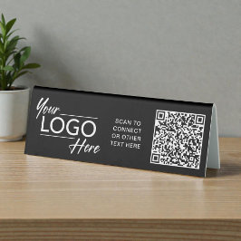 QR-Code für moderne Unternehmen schwarz Tischaufsteller