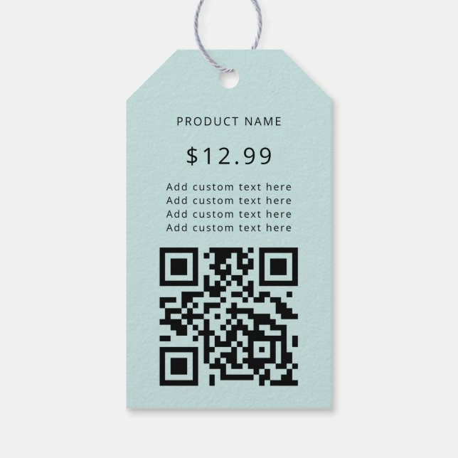 QR-Code für moderne Unternehmen Türkische Preissch Geschenkanhänger (Rückseite)