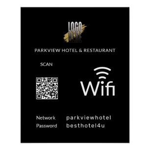QR-Code für moderne Wifi-Logos für schwarze Untern Poster