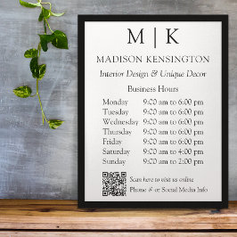 QR-Code für Monogram oder Add-Logos für Geschäftsz Poster