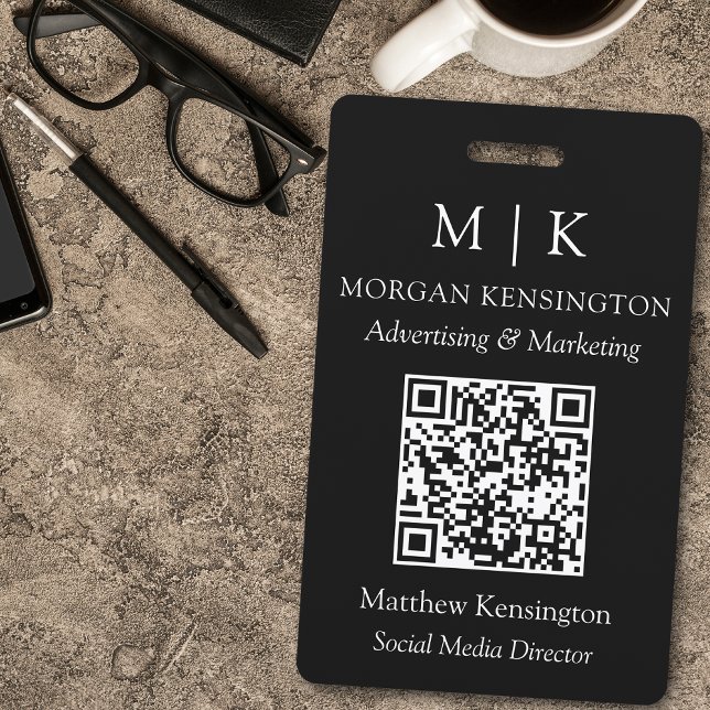 QR-Code für Monogramm oder Add-Logos Ausweis (Edit to Customize text, colors and more)