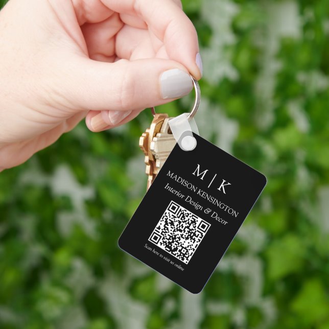 QR-Code für Monogramm oder Add-Logos Schlüsselanhänger (Hand)
