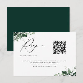 QR-Code für natürliche botanische Minimalistische  RSVP Karte