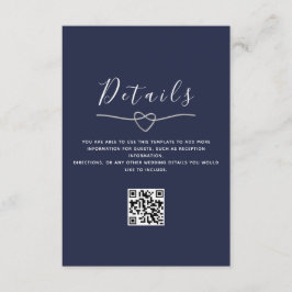 QR-Code für Navy Blue Wedding Begleitkarte