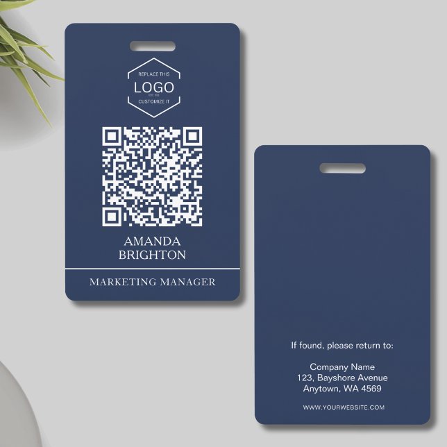 QR-Code für Navy Blue White Business Ausweis (Von Creator hochgeladen)