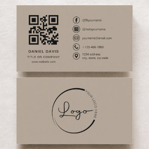 QR-Code für neutrales Beige-Logo für Berufliche Un Visitenkarte