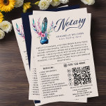 QR-Code für Notare Public Water Quill Feather Flyer<br><div class="desc">Moderner, eleganter Watercolor Quill Feather Monogram Notary Business Flyer. Dieses raffinierte Design besticht durch einen Vintagen Federstift und einen Quill mit Tinte, der mit Blumenelementen auf einem rot-rosa Hintergrund geschmückt ist. Die Vorderseite zeigt "notary" in trendiger handgeschriebener Typografie, neben Ihrem Namen und Titel. Personalisieren Sie weiter mit einem QR-Code, Kontaktdaten...</div>