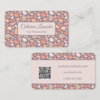 QR-Code für Peach Pastel Conglomerate Stone Visitenkarte