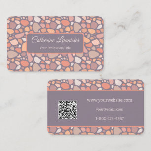 QR-Code für Peach Pastel Conglomerate Stone Visitenkarte
