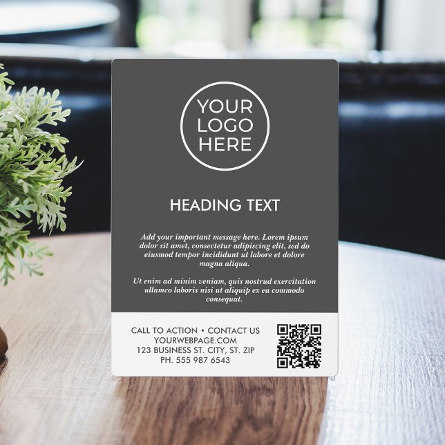 QR-Code für personalisierte Graue Geschäftslogos Fotoplatte (Von Creator hochgeladen)