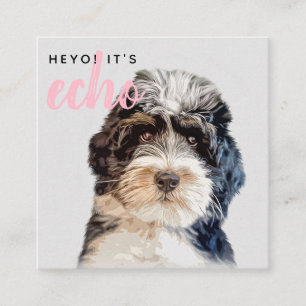 QR-Code für personalisiertes doppeltes Foto Quadratische Visitenkarte