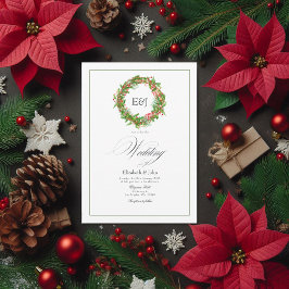 QR-Code für Poinsettia & Pine Christmas Wedding Ch Einladung