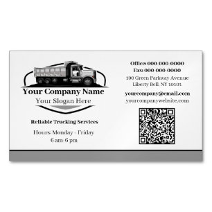 QR-Code für professionelle LKW-Transportunternehme Magnetische Visitenkarte