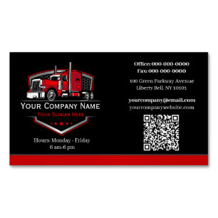 QR-Code für professionelle LKW-Transportunternehme Magnetische Visitenkarte