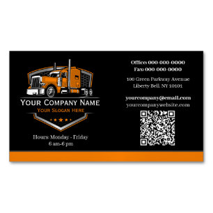 QR-Code für professionelle LKW-Transportunternehme Magnetische Visitenkarte