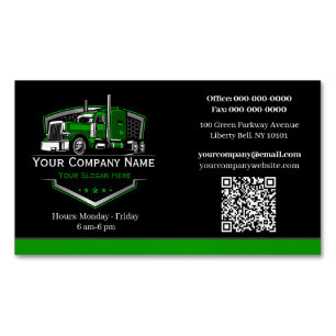 QR-Code für professionelle LKW-Transportunternehme Magnetische Visitenkarte