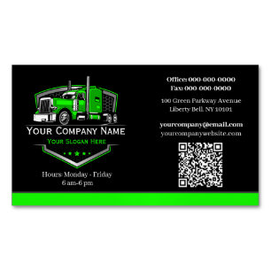 QR-Code für professionelle LKW-Transportunternehme Magnetische Visitenkarte