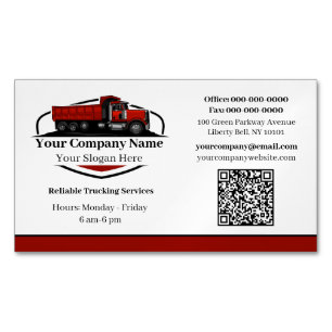 QR-Code für professionelle LKW-Transportunternehme Magnetische Visitenkarte